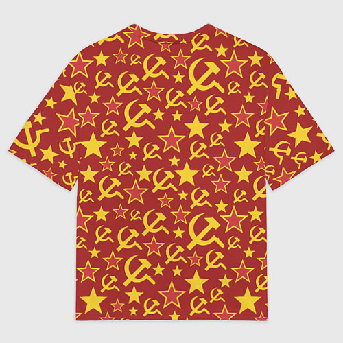 Женская футболка оверсайз СССР Серп и Молот / 3D-принт – фото 2