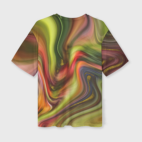 Женская футболка оверсайз Abstraction waves / 3D-принт – фото 2