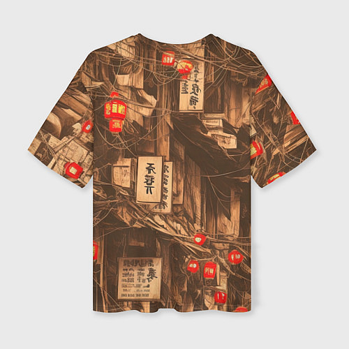 Женская футболка оверсайз Китайский квартал / 3D-принт – фото 2