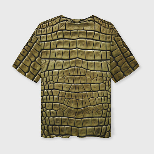 Женская футболка оверсайз Текстура кожи крокодила / 3D-принт – фото 2