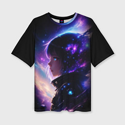Женская футболка оверсайз Покорение космоса - девушка