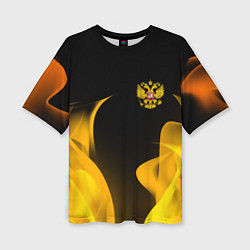 Женская футболка оверсайз Russian style fire