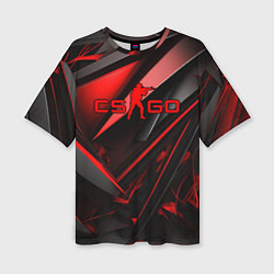 Футболка оверсайз женская CS GO black red, цвет: 3D-принт