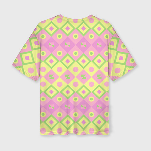 Женская футболка оверсайз Pink yellow style / 3D-принт – фото 2