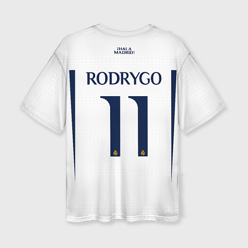 Женская футболка оверсайз Родриго Реал Мадрид форма 2324 домашняя / 3D-принт – фото 2