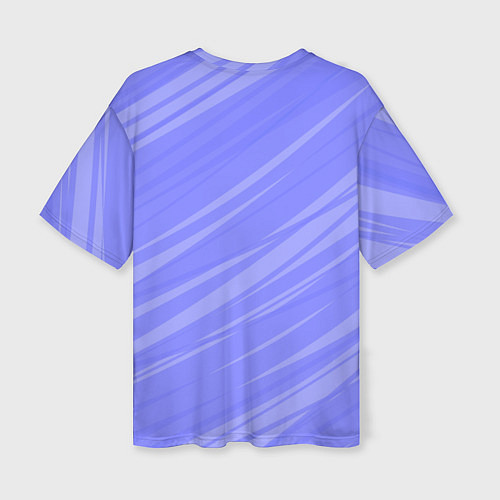 Женская футболка оверсайз Диагональные полосы сиреневый / 3D-принт – фото 2