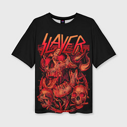 Женская футболка оверсайз Slayer skulls