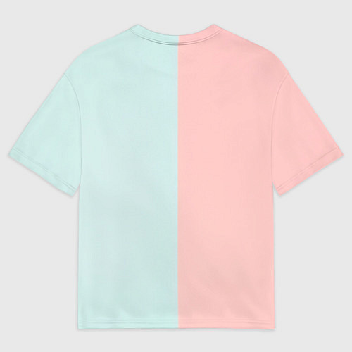 Женская футболка оверсайз Наушники в пастельных тонах / 3D-принт – фото 2