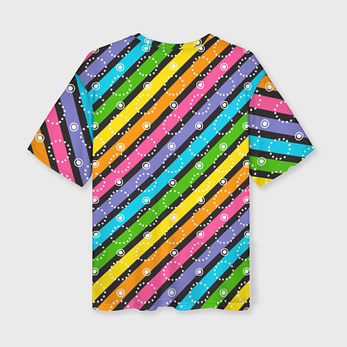 Женская футболка оверсайз Затонувший сундук Грифф цветные полосы / 3D-принт – фото 2