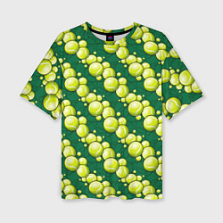 Женская футболка оверсайз Большой теннис - мячики
