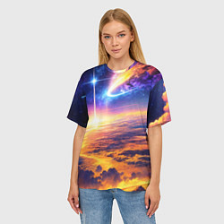 Футболка оверсайз женская Космическая вселенная, цвет: 3D-принт — фото 2