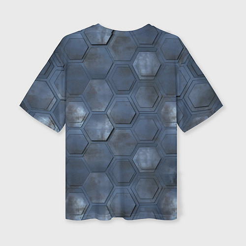 Женская футболка оверсайз Металлические плиты / 3D-принт – фото 2