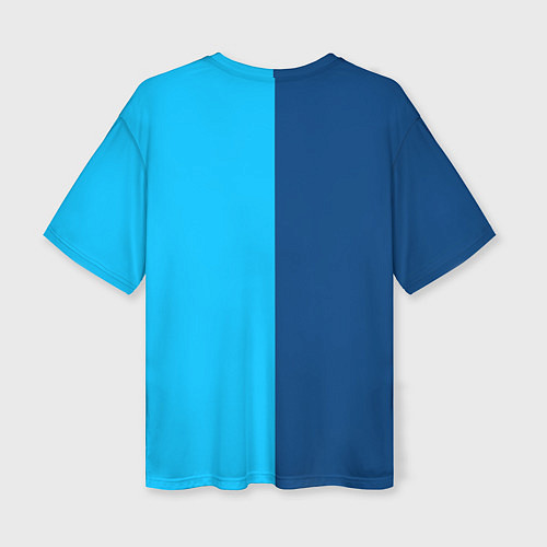 Женская футболка оверсайз Двуцветный синий / 3D-принт – фото 2