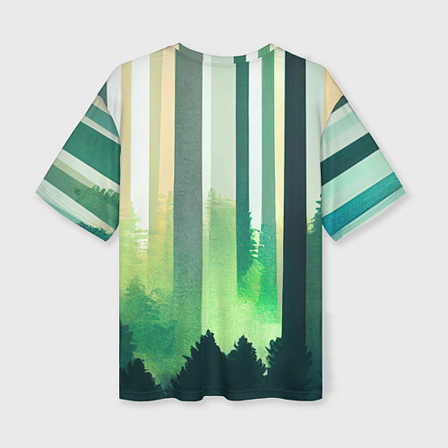 Женская футболка оверсайз Прохладный лес / 3D-принт – фото 2