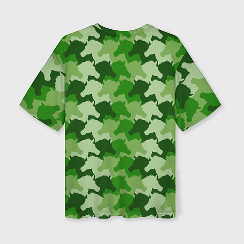 Женская футболка оверсайз Лошади, Единороги - камуфляж / 3D-принт – фото 2