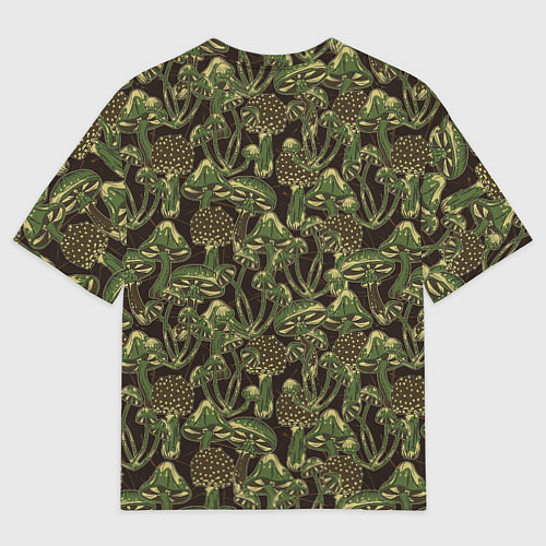 Женская футболка оверсайз Магические грибы - камуфляж / 3D-принт – фото 2