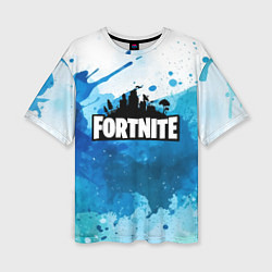 Женская футболка оверсайз Fortnite Logo Paint