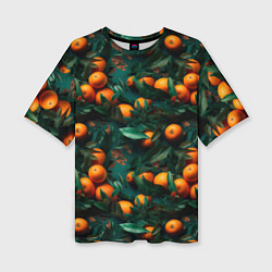 Женская футболка оверсайз Яркие апельсины