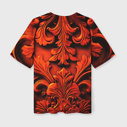 Женская футболка оверсайз Объемные оранжевые узоры / 3D-принт – фото 2