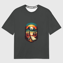 Футболка оверсайз женская Палатка в горах, цвет: 3D-принт