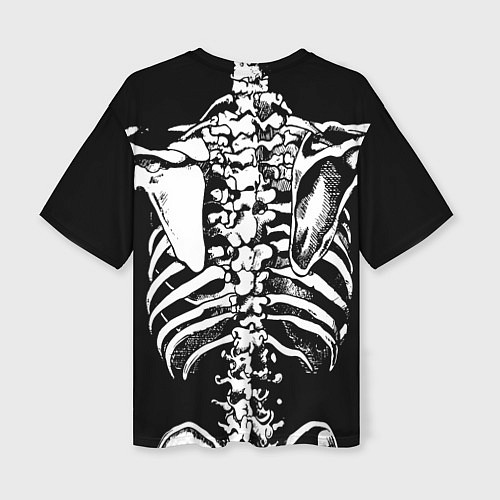Женская футболка оверсайз Skeleton ribs / 3D-принт – фото 2