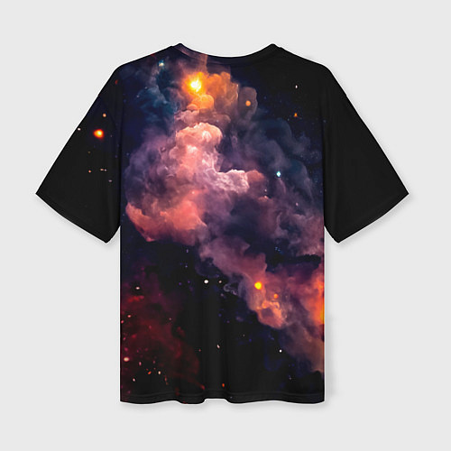 Женская футболка оверсайз Космический звездный медведь / 3D-принт – фото 2