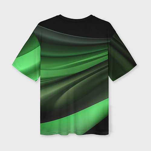 Женская футболка оверсайз Темная зеленая текстура / 3D-принт – фото 2
