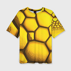 Футболка оверсайз женская Желтые объемные плиты, цвет: 3D-принт