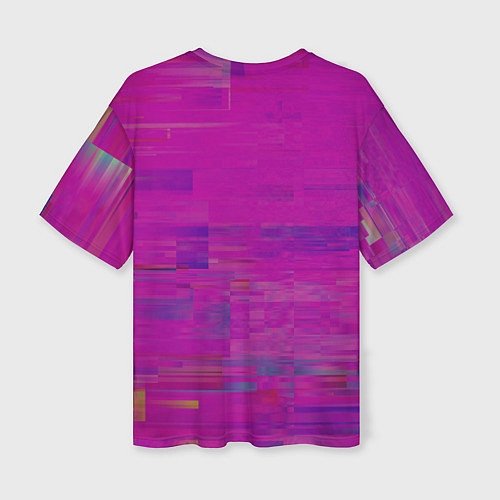Женская футболка оверсайз Фиолетово византийский глитч / 3D-принт – фото 2