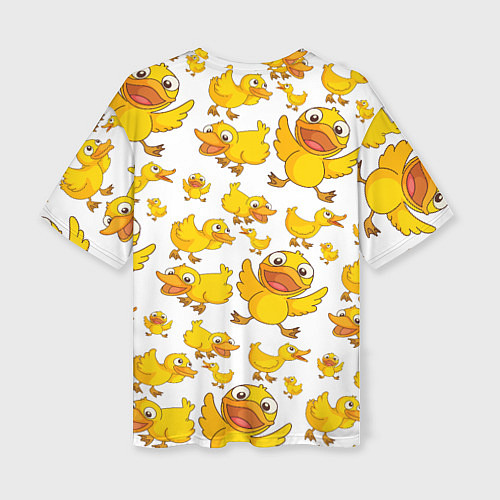 Женская футболка оверсайз Yellow ducklings / 3D-принт – фото 2