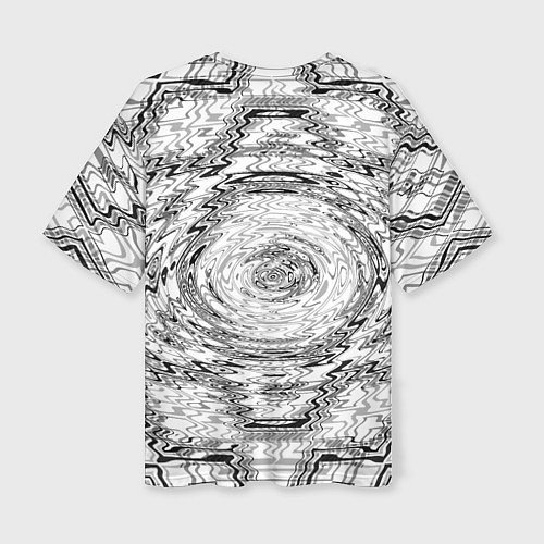 Женская футболка оверсайз Parkour черно белый абстрактный узор / 3D-принт – фото 2