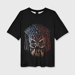 Женская футболка оверсайз Predator - skull