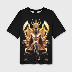 Женская футболка оверсайз Египтянка на золотом троне