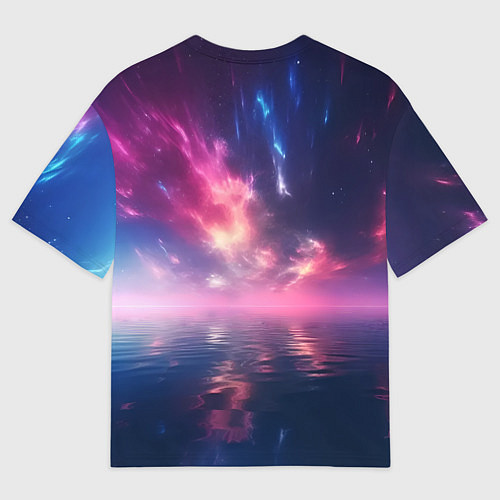 Женская футболка оверсайз Space and islands / 3D-принт – фото 2