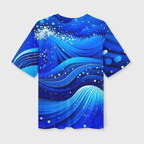 Женская футболка оверсайз Волны - текстура от нейросети / 3D-принт – фото 2