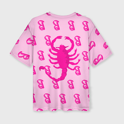 Женская футболка оверсайз Буква В и скорпион на спине / 3D-принт – фото 2