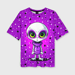 Женская футболка оверсайз Alien - purple color