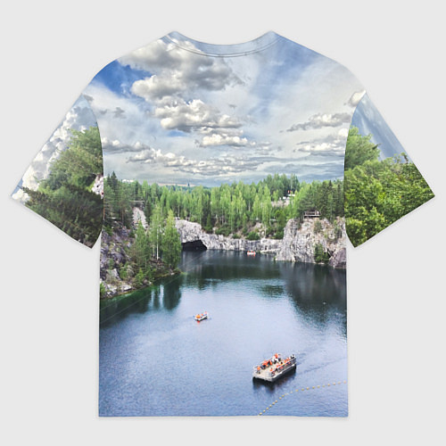 Женская футболка оверсайз Карелия горный парк Рускеала / 3D-принт – фото 2
