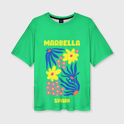 Футболка оверсайз женская Марбелья - Испания, цвет: 3D-принт