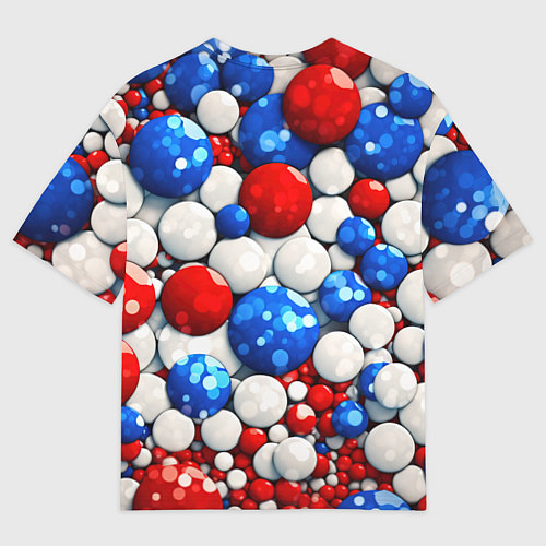 Женская футболка оверсайз Шарики в цветах флага РФ / 3D-принт – фото 2