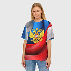 Футболка оверсайз женская Золотой герб России, цвет: 3D-принт — фото 2
