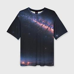 Женская футболка оверсайз Млечный путь в звездном небе
