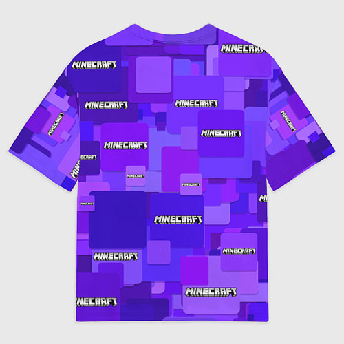 Женская футболка оверсайз Minecraft pattern logo / 3D-принт – фото 2