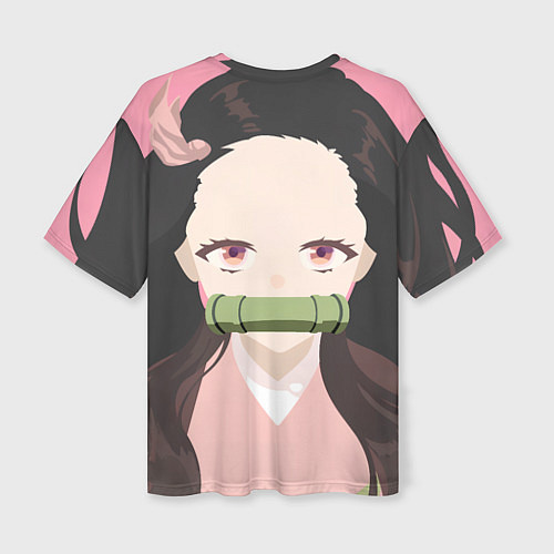 Женская футболка оверсайз Клинок рассекающий демонов Нэдзуко / 3D-принт – фото 2