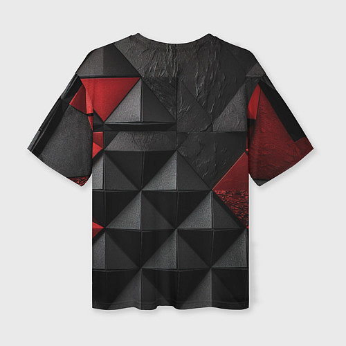 Женская футболка оверсайз Baldurs Gate 3 logo red black / 3D-принт – фото 2