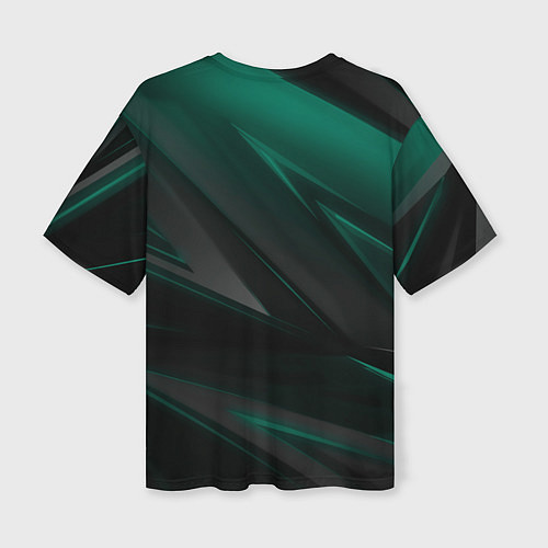 Женская футболка оверсайз Baldurs Gate 3 logo green geometry / 3D-принт – фото 2