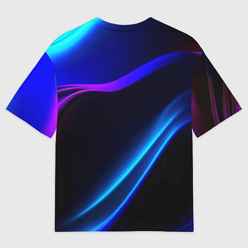 Женская футболка оверсайз Синий градиент - нейросеть / 3D-принт – фото 2