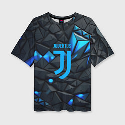 Футболка оверсайз женская Blue logo Juventus, цвет: 3D-принт