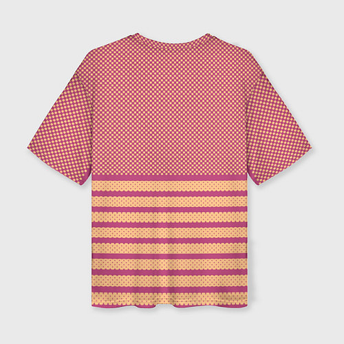 Женская футболка оверсайз Нежный жёлто-сиреневый полосатый / 3D-принт – фото 2