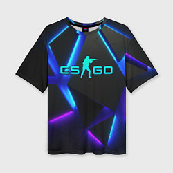Женская футболка оверсайз CSGO neon geometry